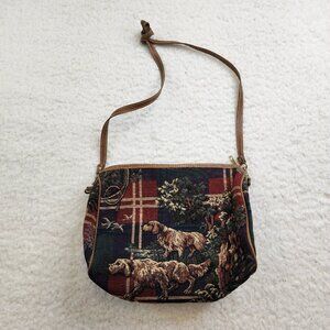 Vintage Tapestry Crossbody Shoulder Handbag Purse Irish Setter Hunter Plain